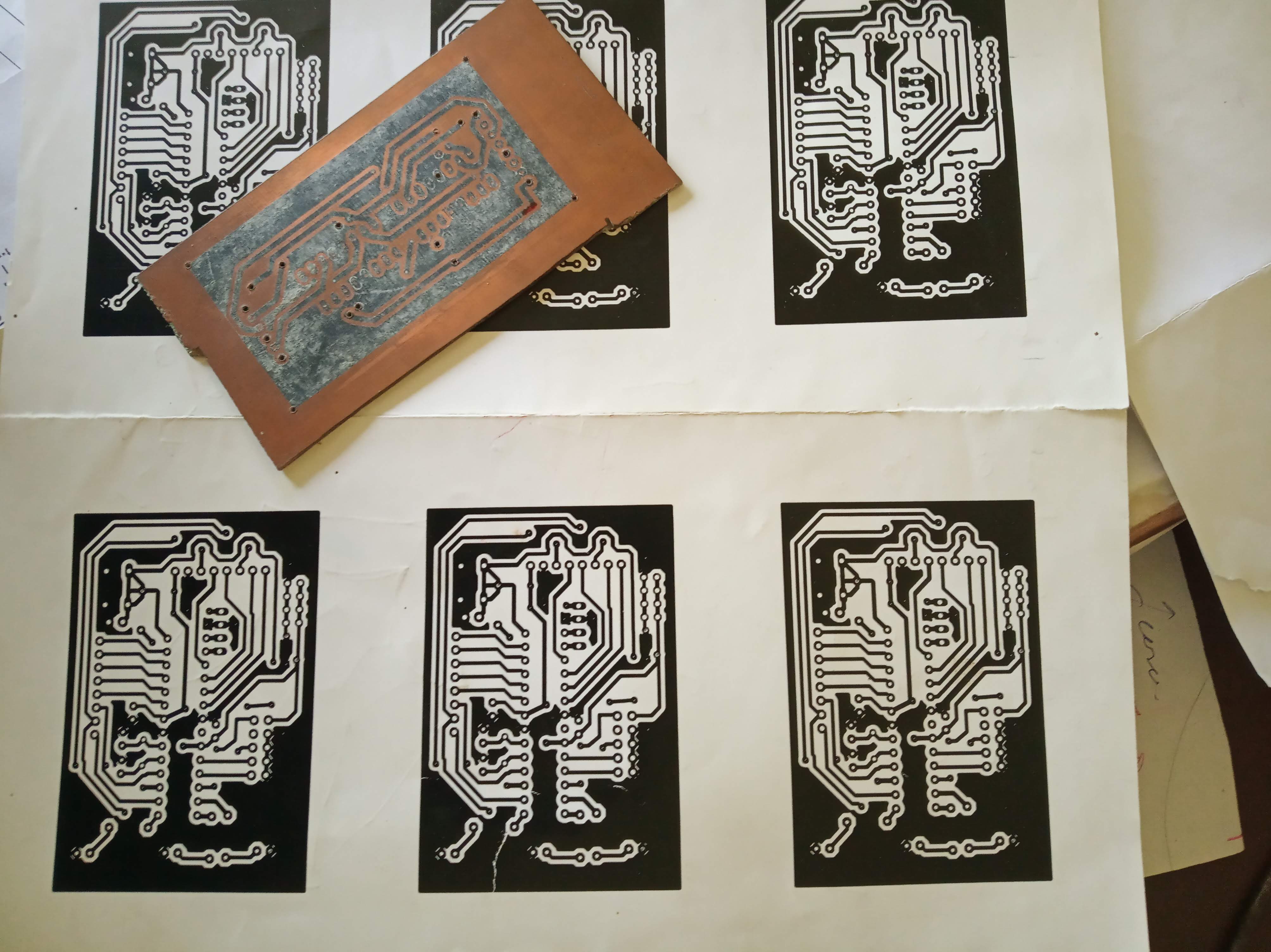 PCB track printed on paper for transfer